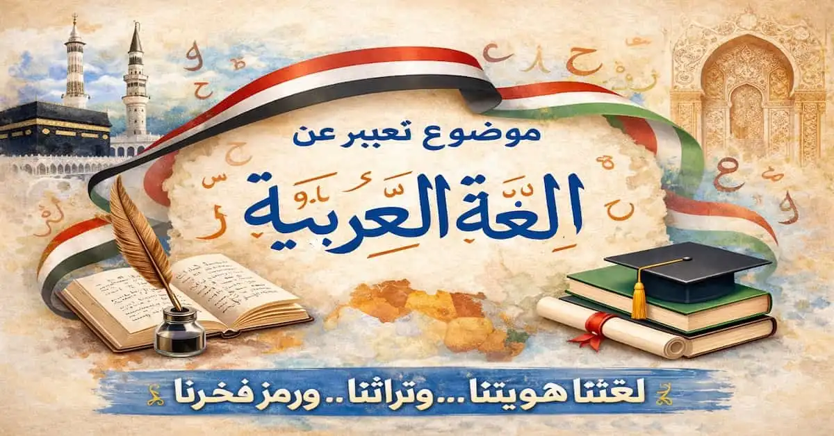 ChatGPT-Image-28-ديسمبر-2025-05_23_45-م-1 موضوع تعبير عن اللغة العربية بالعناصر 2026