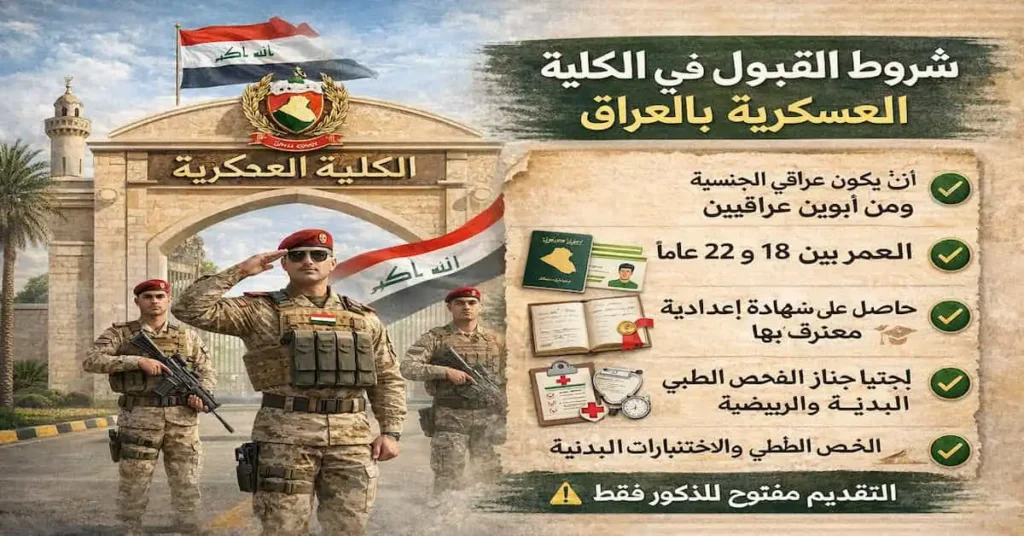 شروط القبول في الكلية العسكرية بالعراق