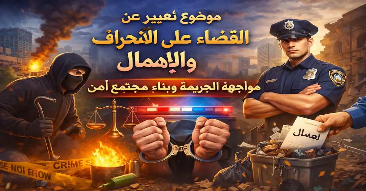 ChatGPT-Image-3-يناير-2026-10_04_40-ص موضوع تعبير عن القضاء علي الانحراف والاهمال بالعناصر 2026