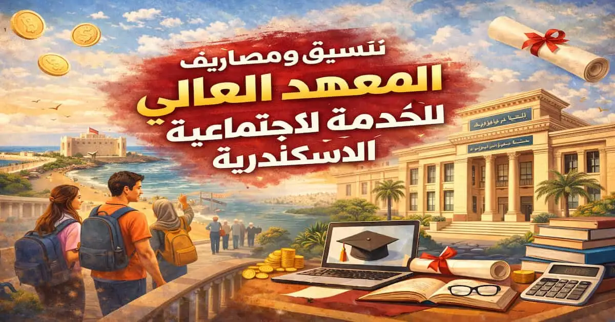 ChatGPT-Image-3-يناير-2026-10_13_44-ص تنسيق ومصاريف المعهد العالي للخدمة الاجتماعية في الاسكندرية وشروط التقديم 2026