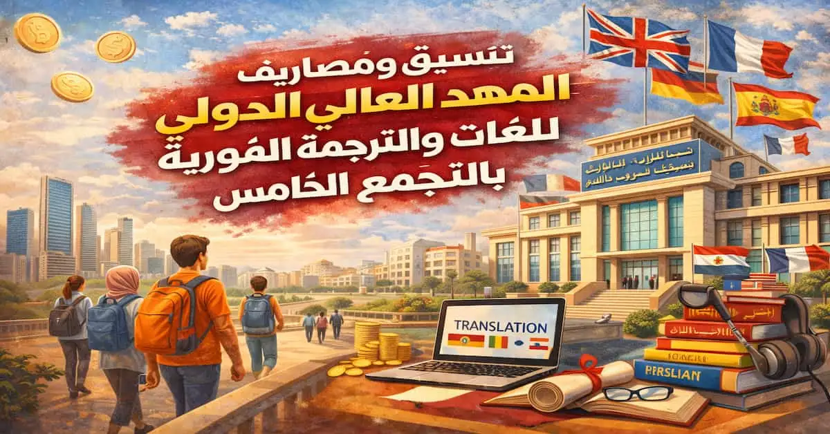 ChatGPT-Image-3-يناير-2026-10_38_16-ص تنسيق ومصاريف المعهد العالى الدولى للغات والترجمة الفورية بالتجمع الخامس 2026