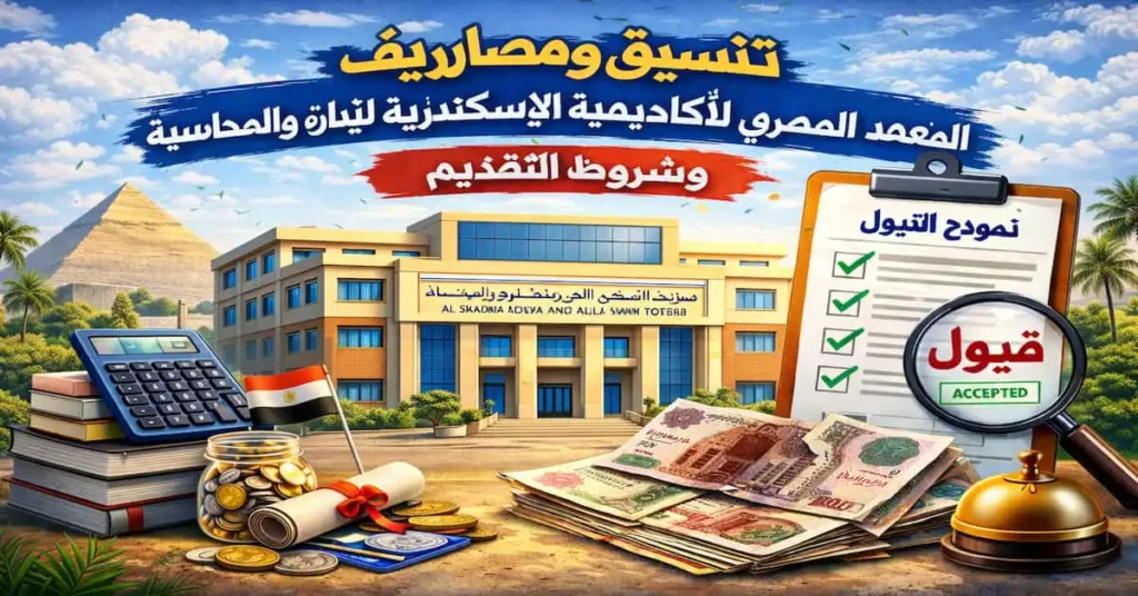 تنسيق ومصاريف المعهد المصري لأكاديمية الإسكندرية للإدارة والمحاسبة