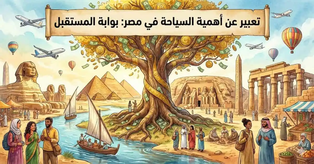 Gemini_Generated_Image_olbfjvolbfjvolbf-1 موضوع تعبير عن اهمية السياحة في مصر بالعناصر 2026