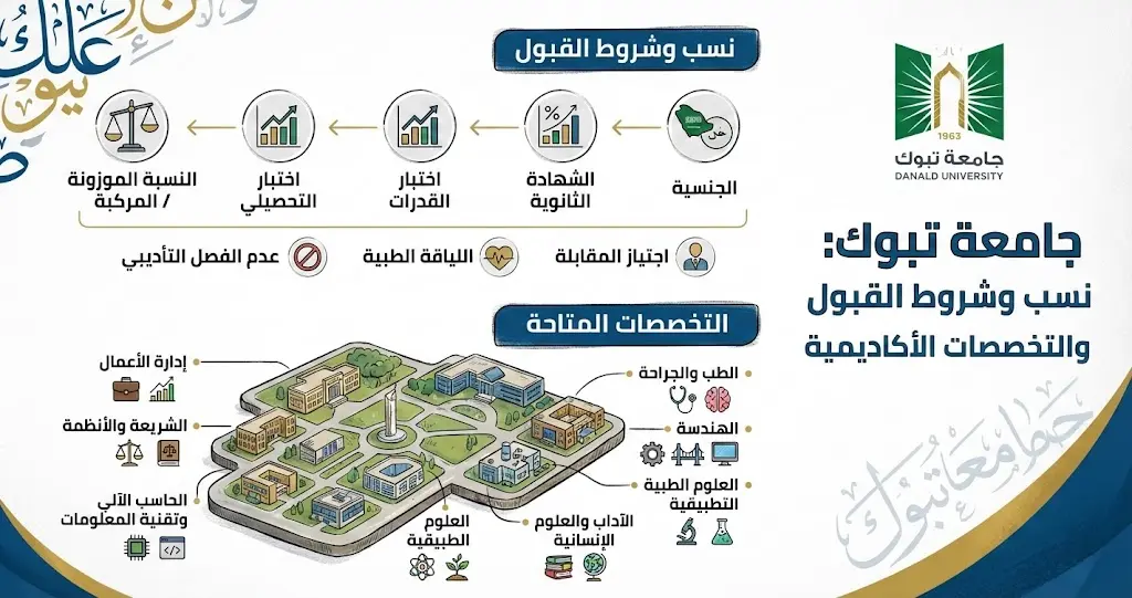 unnamed-6-1 النسب الموزونة وشروط القبول في جامعة تبوك والتخصصات المتوفرة بها 1447 / 2026