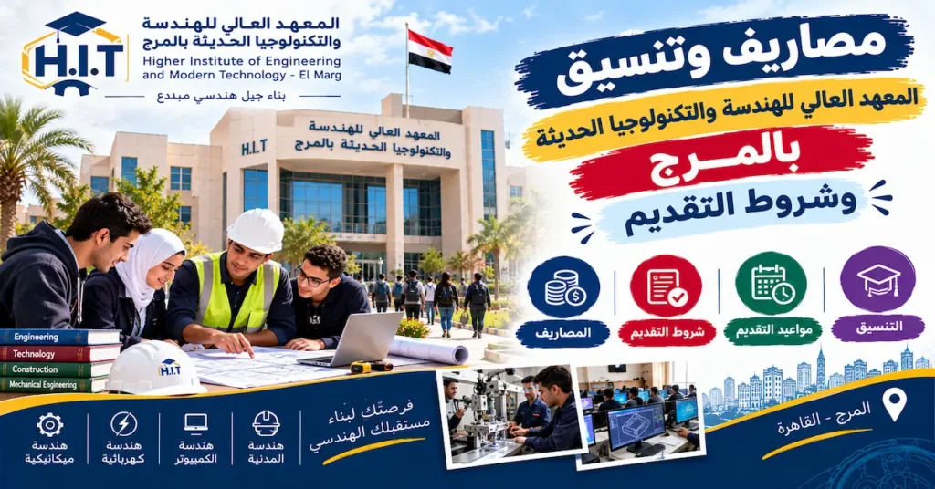 مصاريف وتنسيق المعهد العالى للهندسة والتكنولوجيا الحديثة بالمرج