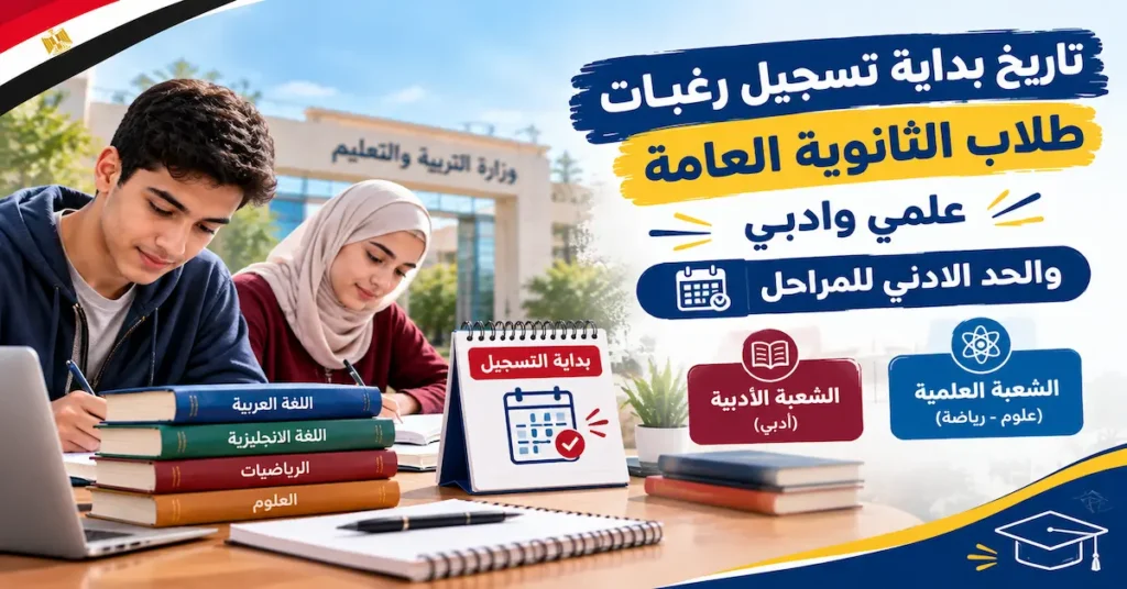 تاريخ بداية تسجيل رغبات طلاب الثانوية العامة