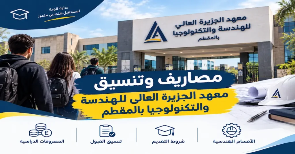 مصاريف وتنسيق معهد الجزيرة العالى للهندسة والتكنولوجيا بالمقطم