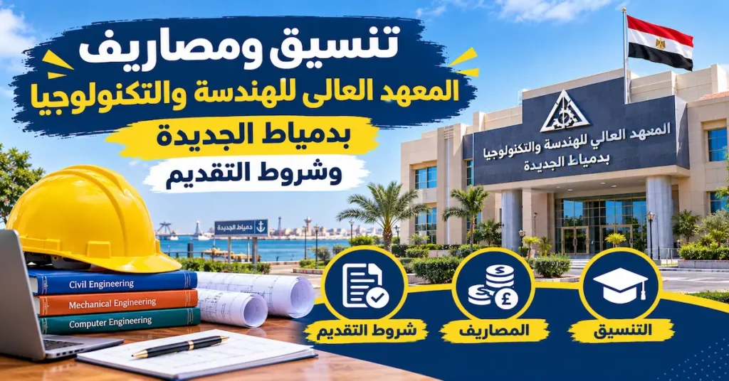 تنسيق ومصاريف المعهد العالي للهندسة والتكنولوجيا بدمياط الجديدة وشروط التقديم