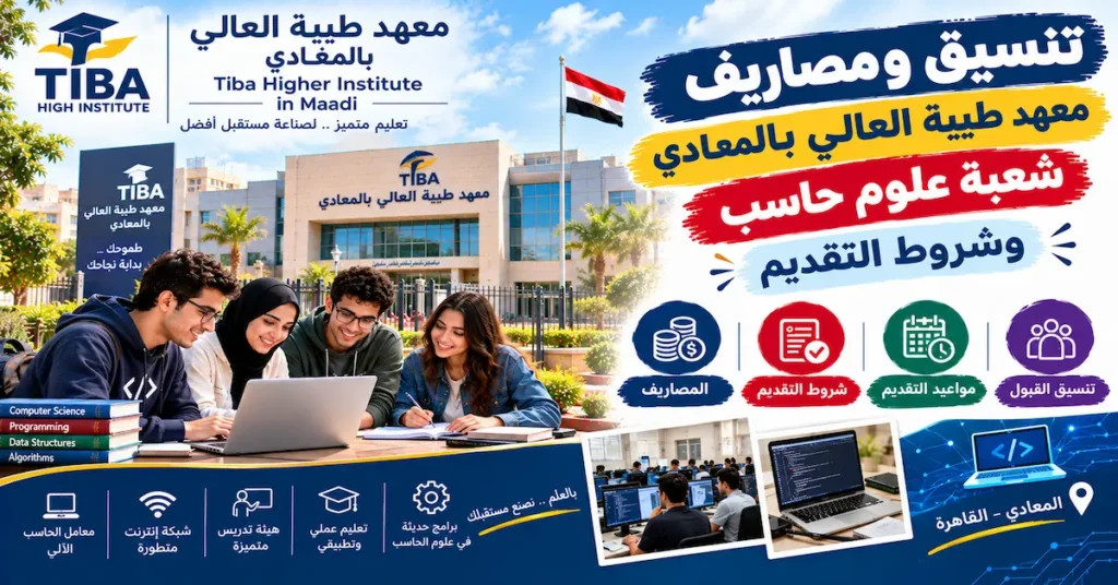 تنسيق ومصاريف معهد طيبة العالي بالمعادي شعبة علوم حاسب
