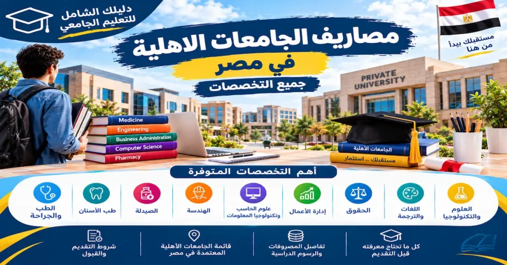 مصاريف الجامعات الاهلية في مصر جميع التخصصات