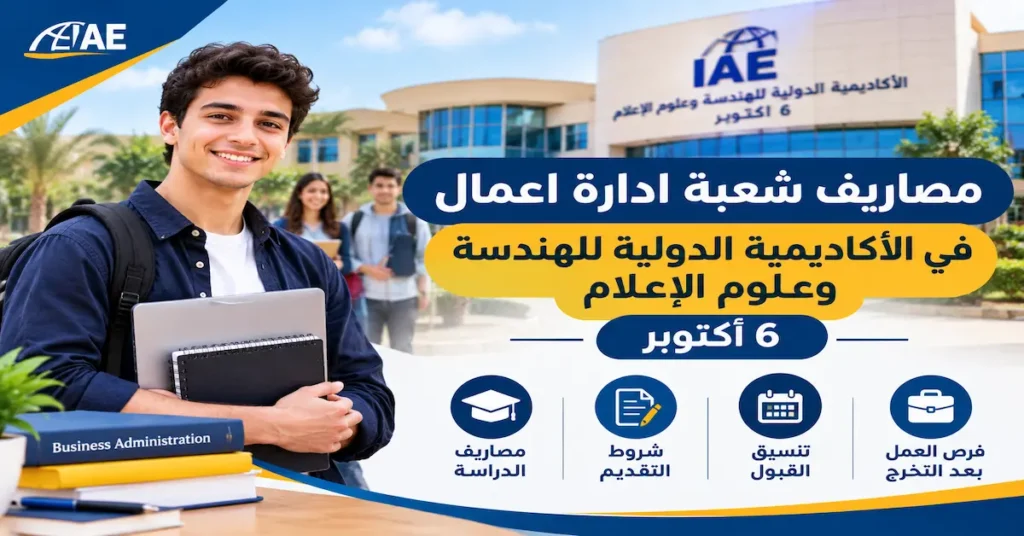 مصاريف شعبة ادارة اعمال في الأكاديمية الدولية للهندسة وعلوم الإعلام 6 أكتوبر