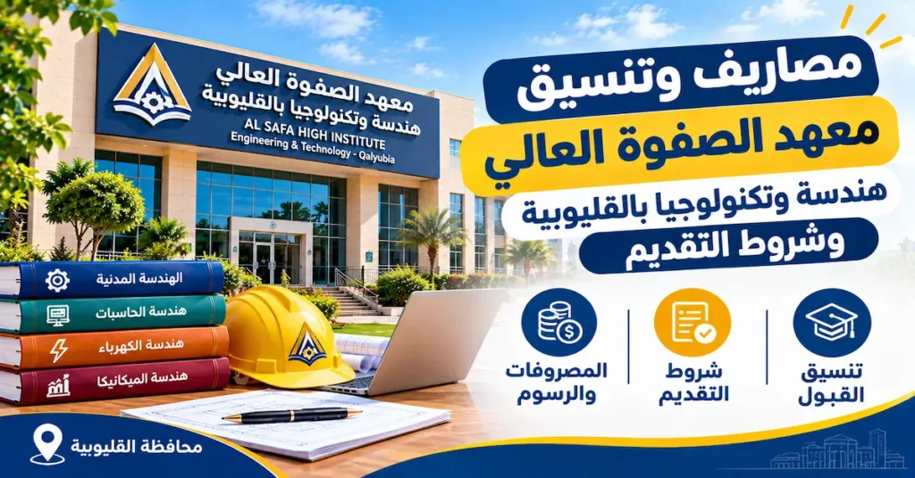 مصاريف وتنسيق معهد الصفوة العالي هندسة وتكنولوجيا بالقليوبية