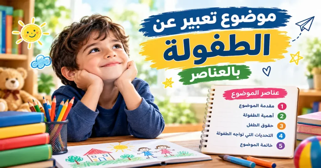 موضوع تعبير عن الطفولة بالعناصر