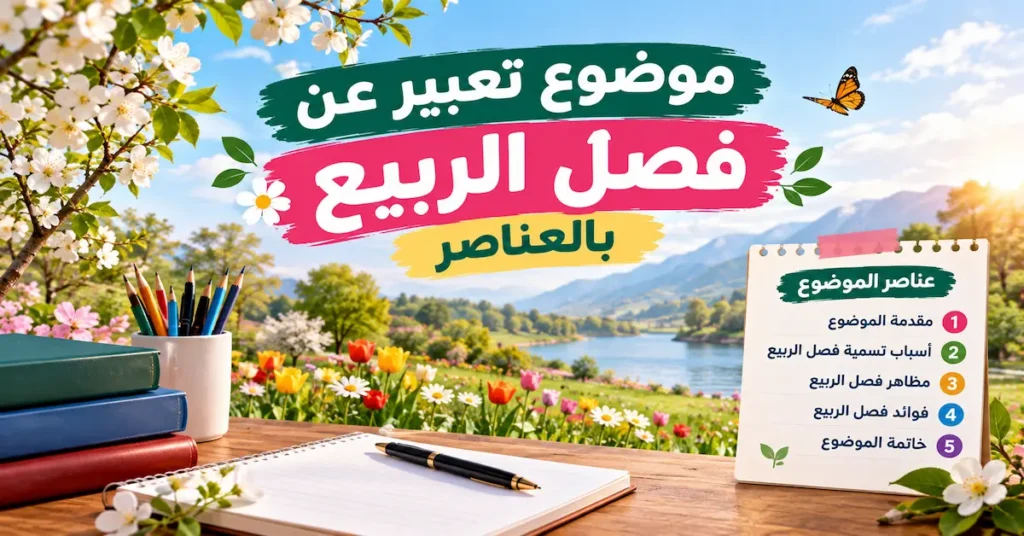 موضوع تعبير عن فصل الربيع بالعناصر