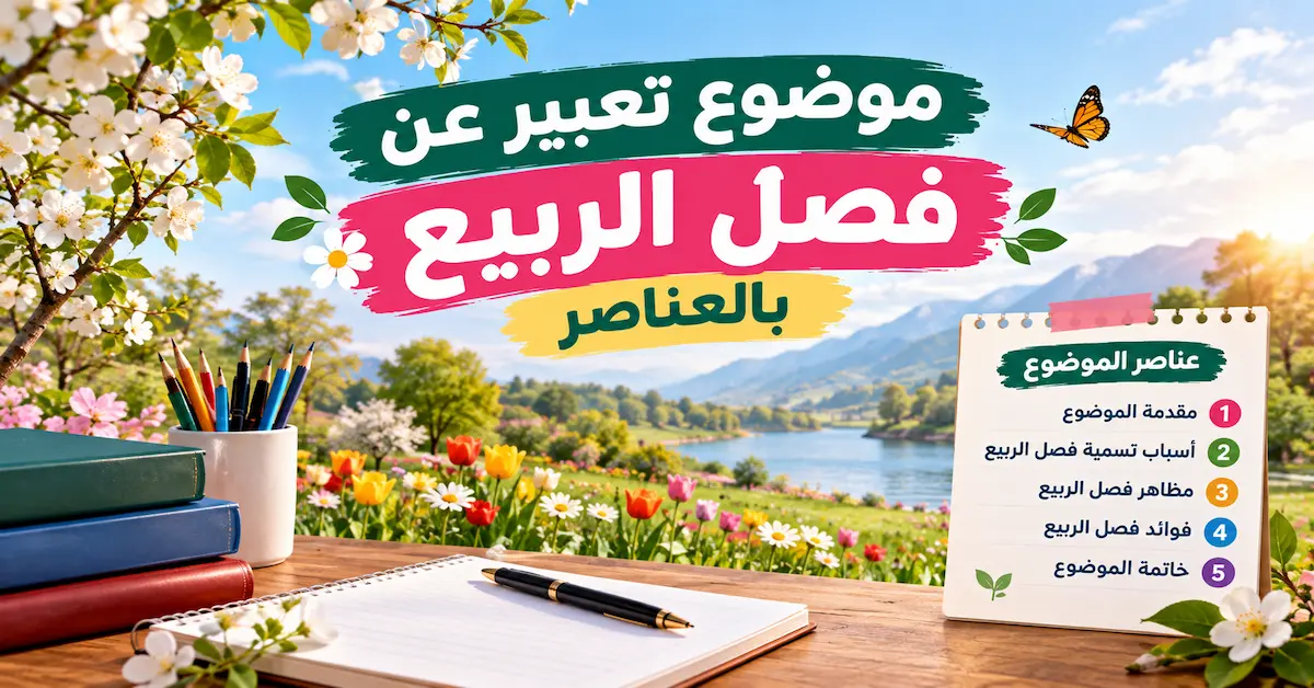 موضوع تعبير عن فصل الربيع بالعناصر