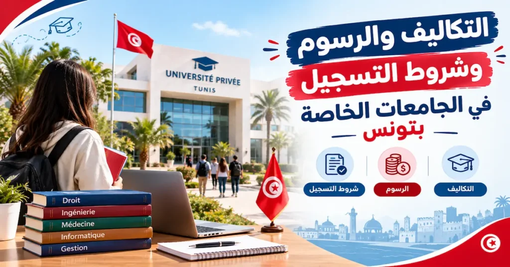 التكاليف والرسوم وشروط التسجيل في الجامعات الخاصة بتونس