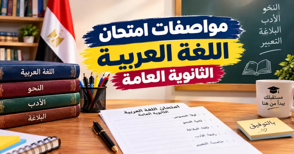 مواصفات امتحان اللغة العربية الثانوية العامة