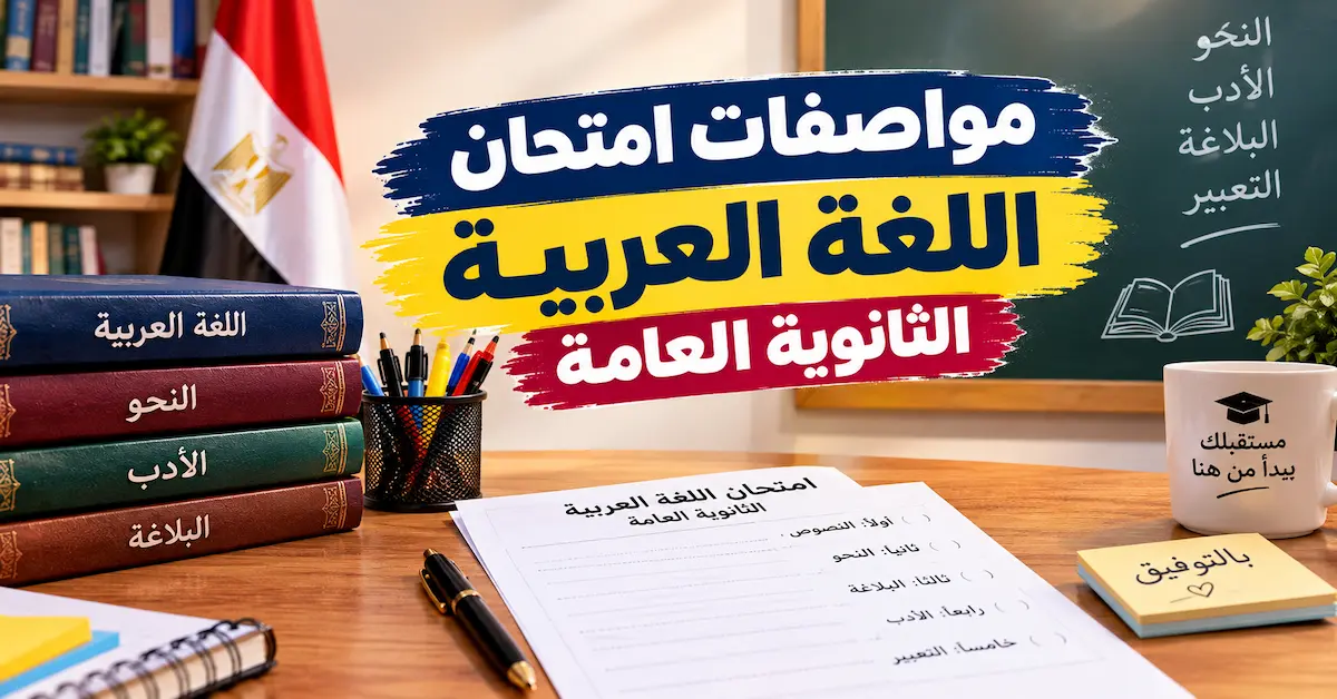 مواصفات امتحان اللغة العربية الثانوية العامة