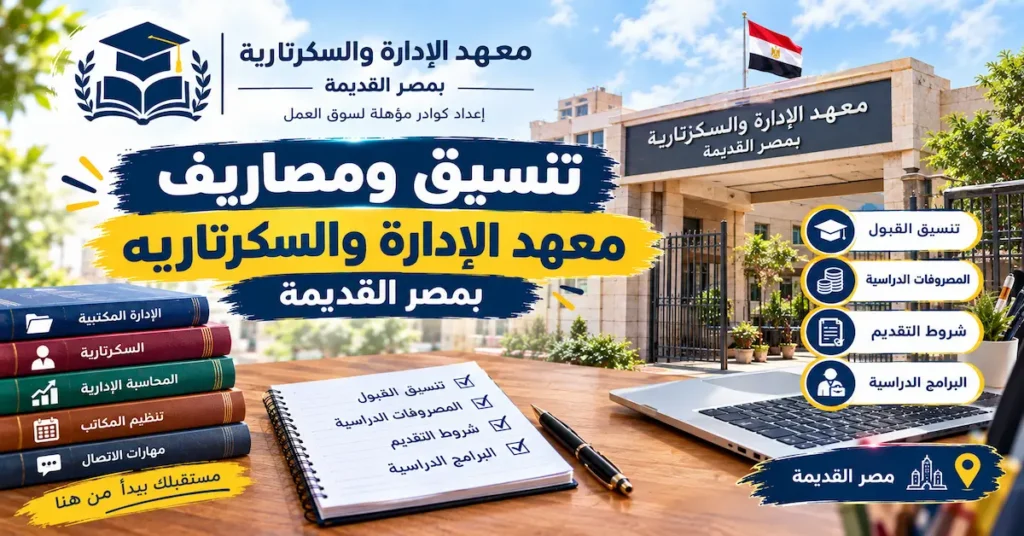 مصاريف معهد الإدارة والسكرتاريه بمصر القديمه