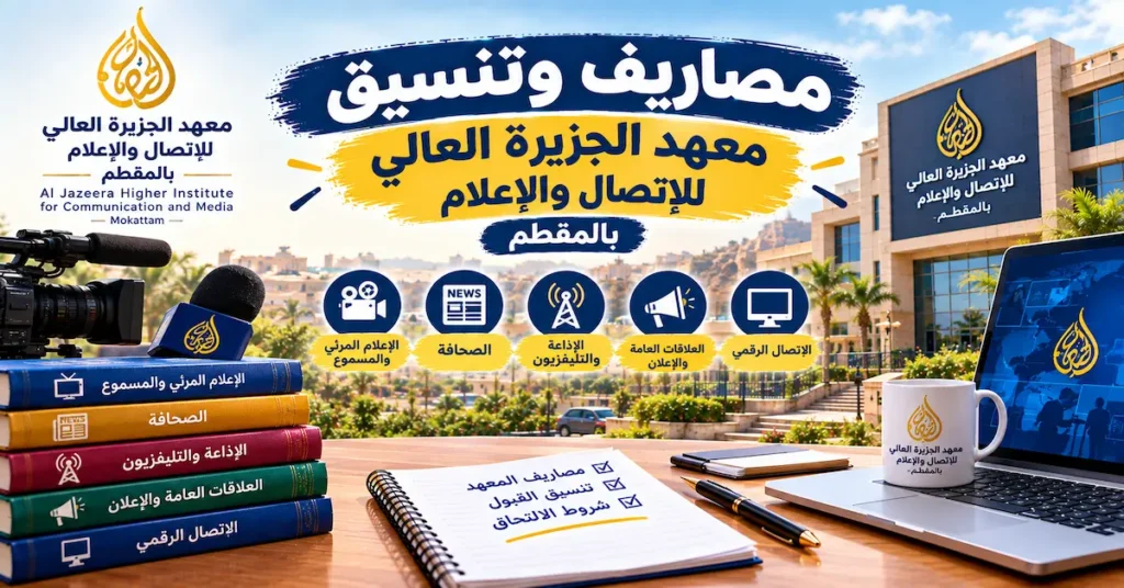 مصاريف وتنسيق معهد الجزيرة العالي للاتصال والإعلام بالمقطم