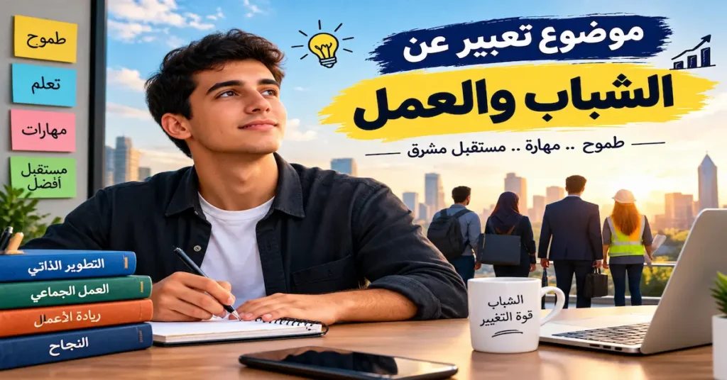 موضوع تعبير عن الشباب والعمل