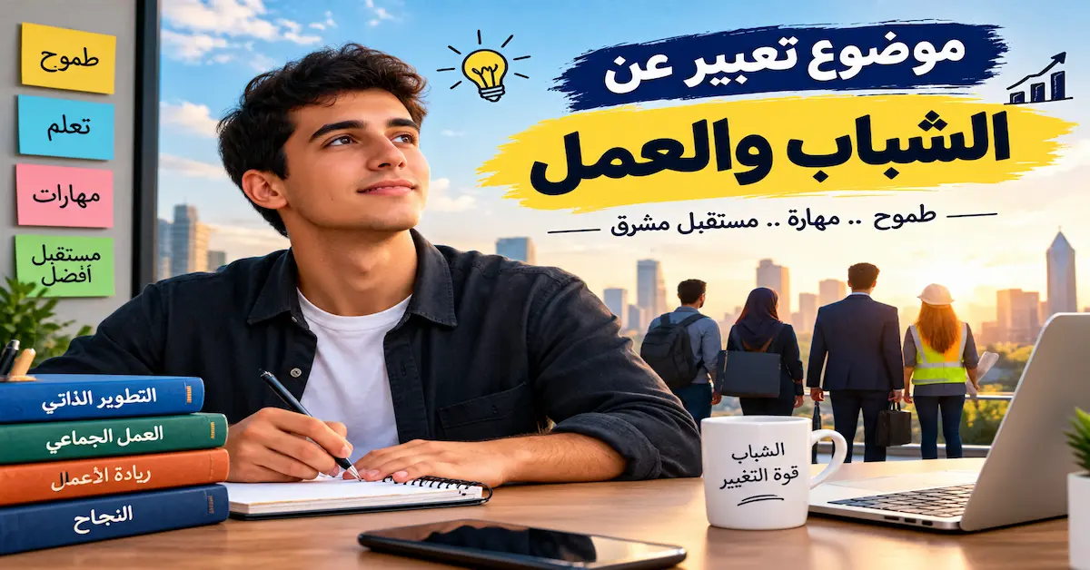 موضوع تعبير عن الشباب والعمل