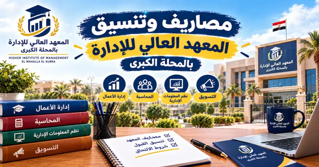 مصاريف وتنسيق المعهد العالي للإدارة بالمحلة الكبرى