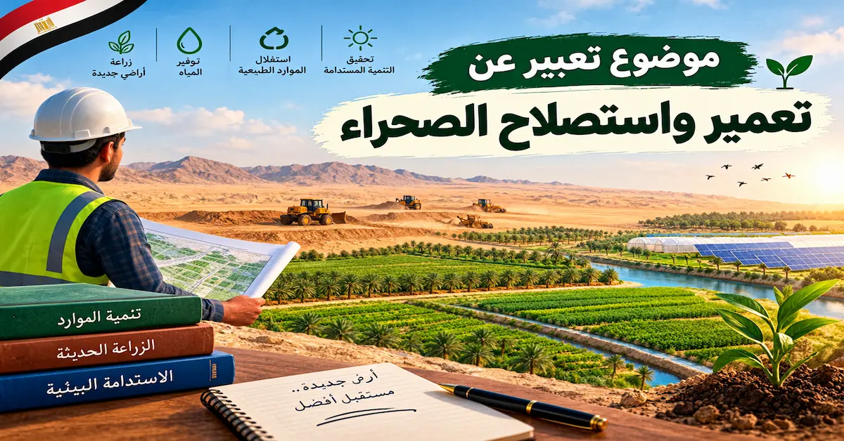 موضوع تعبير عن تعمير واستصلاح الصحراء